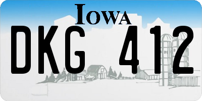 IA license plate DKG412