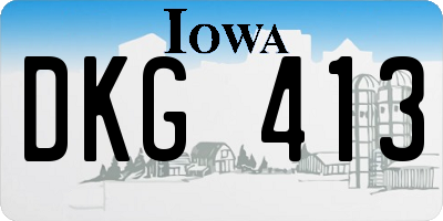 IA license plate DKG413