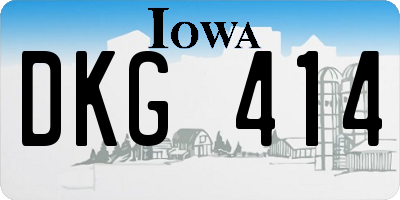 IA license plate DKG414