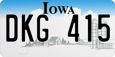 IA license plate DKG415