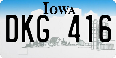 IA license plate DKG416