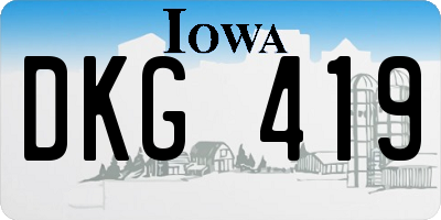 IA license plate DKG419