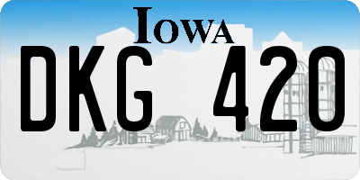 IA license plate DKG420