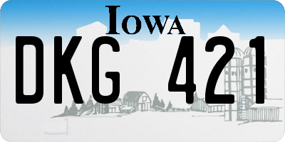 IA license plate DKG421