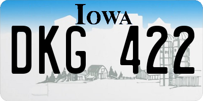 IA license plate DKG422