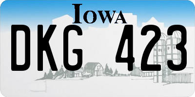 IA license plate DKG423