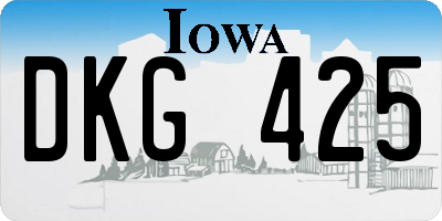 IA license plate DKG425