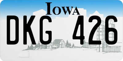 IA license plate DKG426