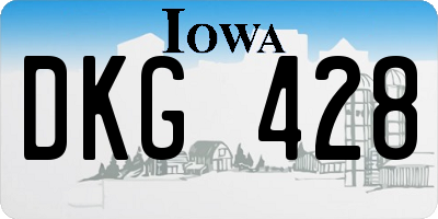 IA license plate DKG428