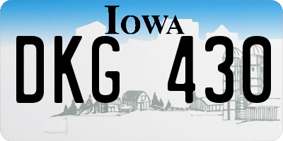 IA license plate DKG430