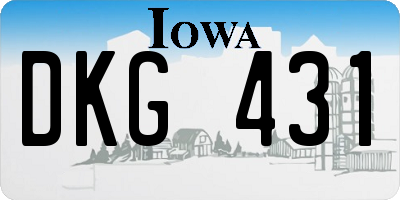 IA license plate DKG431