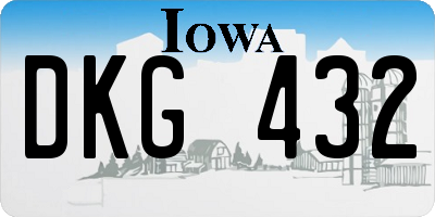 IA license plate DKG432
