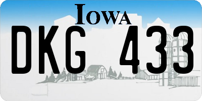 IA license plate DKG433