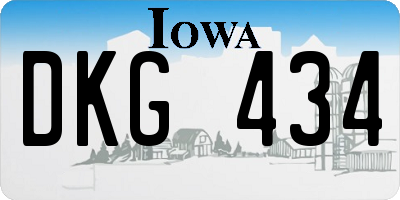 IA license plate DKG434
