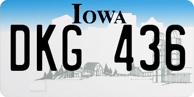 IA license plate DKG436