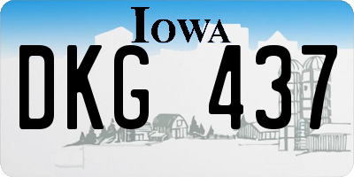 IA license plate DKG437