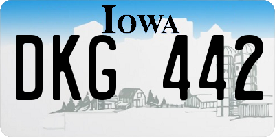 IA license plate DKG442