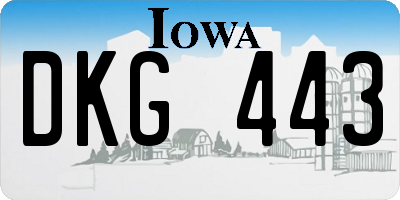 IA license plate DKG443
