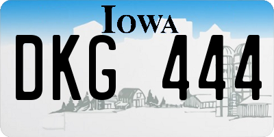 IA license plate DKG444