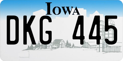 IA license plate DKG445