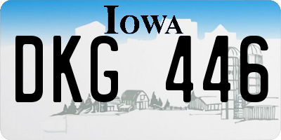 IA license plate DKG446