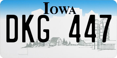 IA license plate DKG447