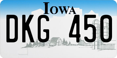 IA license plate DKG450