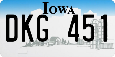 IA license plate DKG451