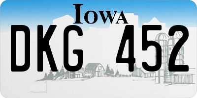 IA license plate DKG452