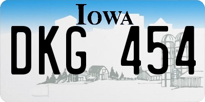 IA license plate DKG454