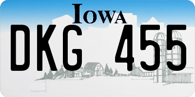IA license plate DKG455