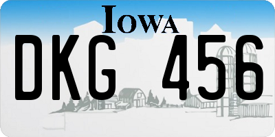 IA license plate DKG456