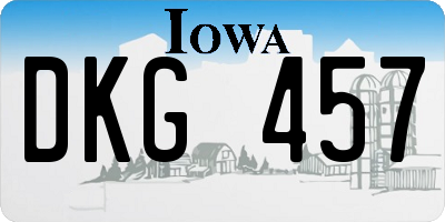 IA license plate DKG457