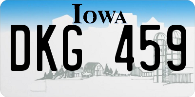 IA license plate DKG459
