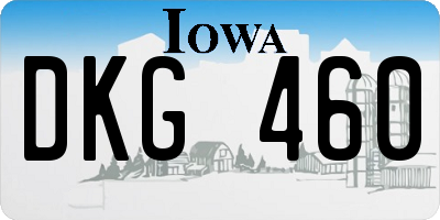IA license plate DKG460