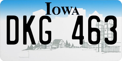 IA license plate DKG463
