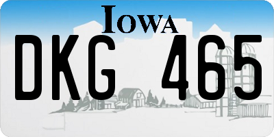 IA license plate DKG465