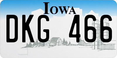 IA license plate DKG466