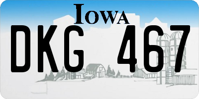 IA license plate DKG467