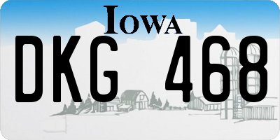 IA license plate DKG468