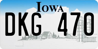 IA license plate DKG470