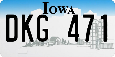 IA license plate DKG471