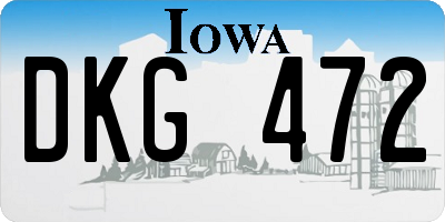 IA license plate DKG472