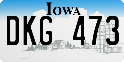 IA license plate DKG473
