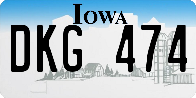IA license plate DKG474