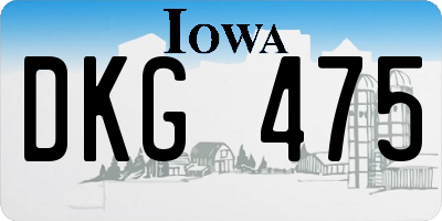 IA license plate DKG475