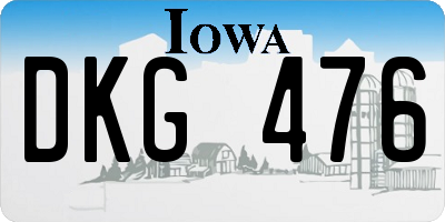 IA license plate DKG476