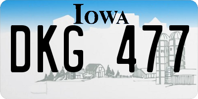 IA license plate DKG477