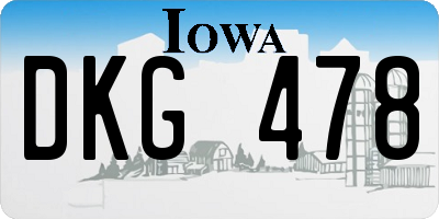 IA license plate DKG478