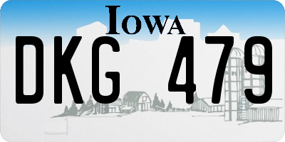 IA license plate DKG479